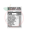 Birthday Girl Nutrition Facts (PNG)