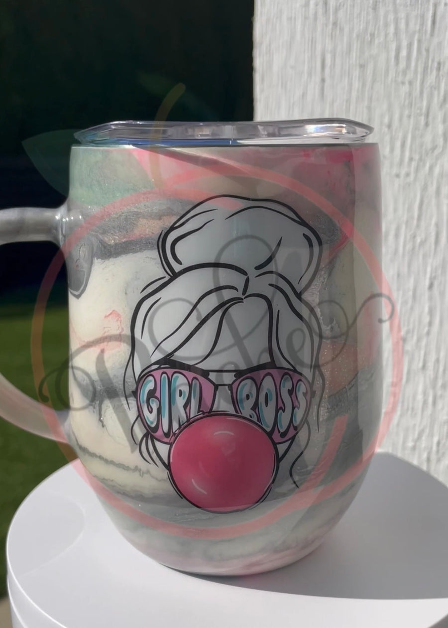 RTS Girl Boss blowing a bubble