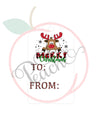 Reindeer Merry Christmas (Gift Tag) (PNG)