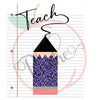 Lined Teach Pencil  (PNG)