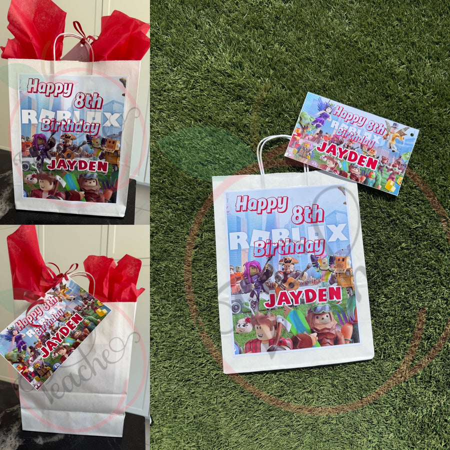 Customizable Gift Bag and Gift Tag card combo
