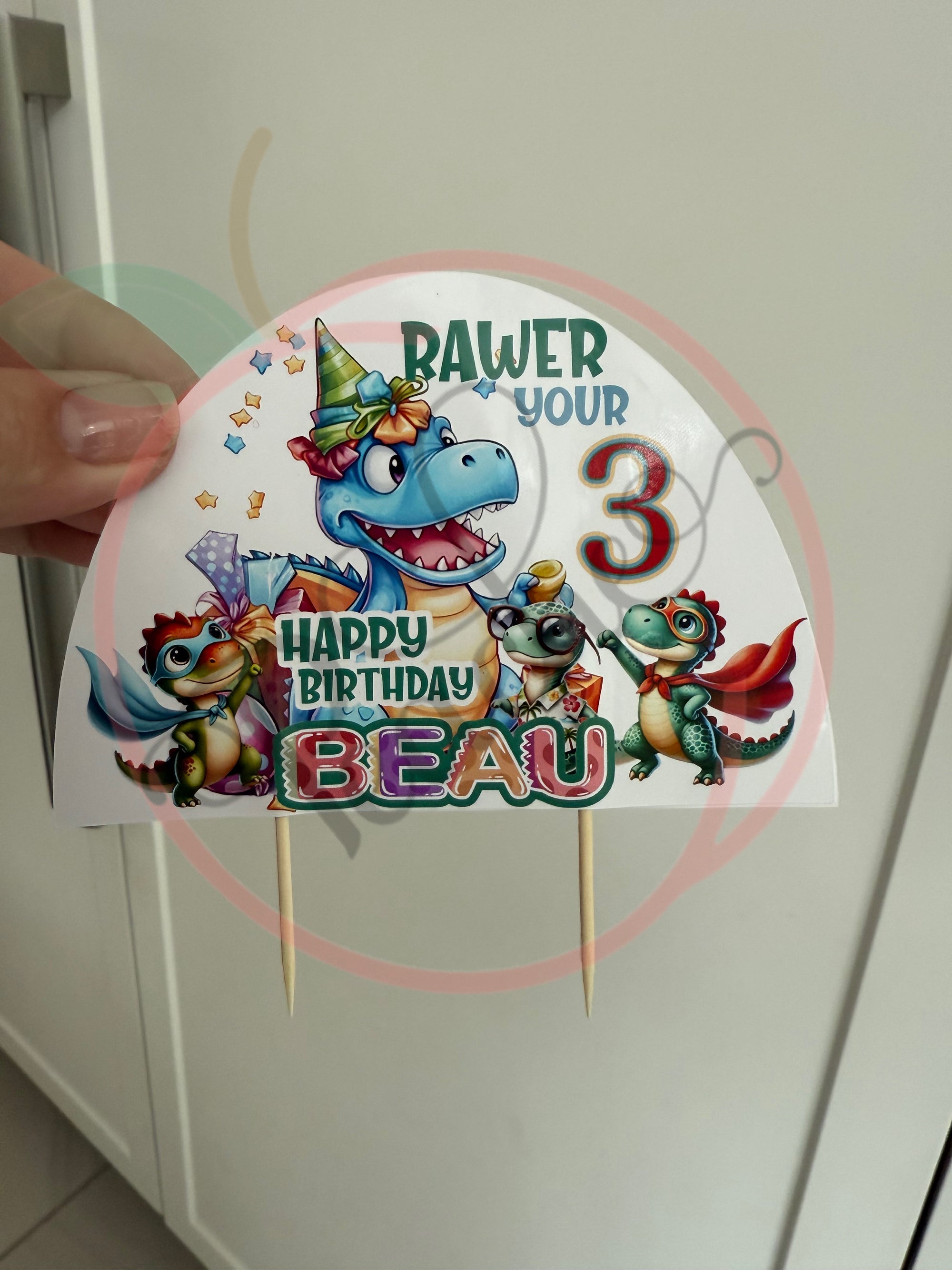 Custom Double Sided Cake Topper