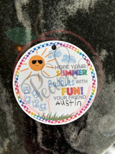 Summer Bubbles with Fun (Gift Tag) (PNG)