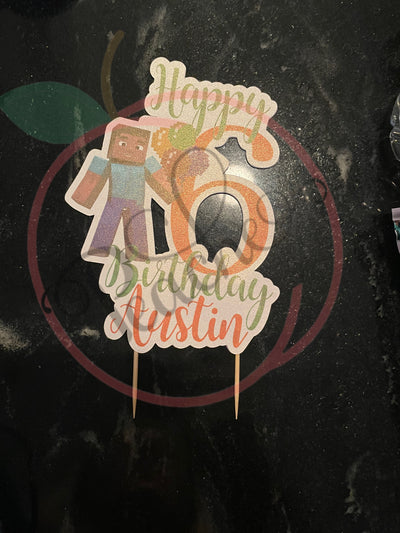 Custom Double Side Donut Cake Topper