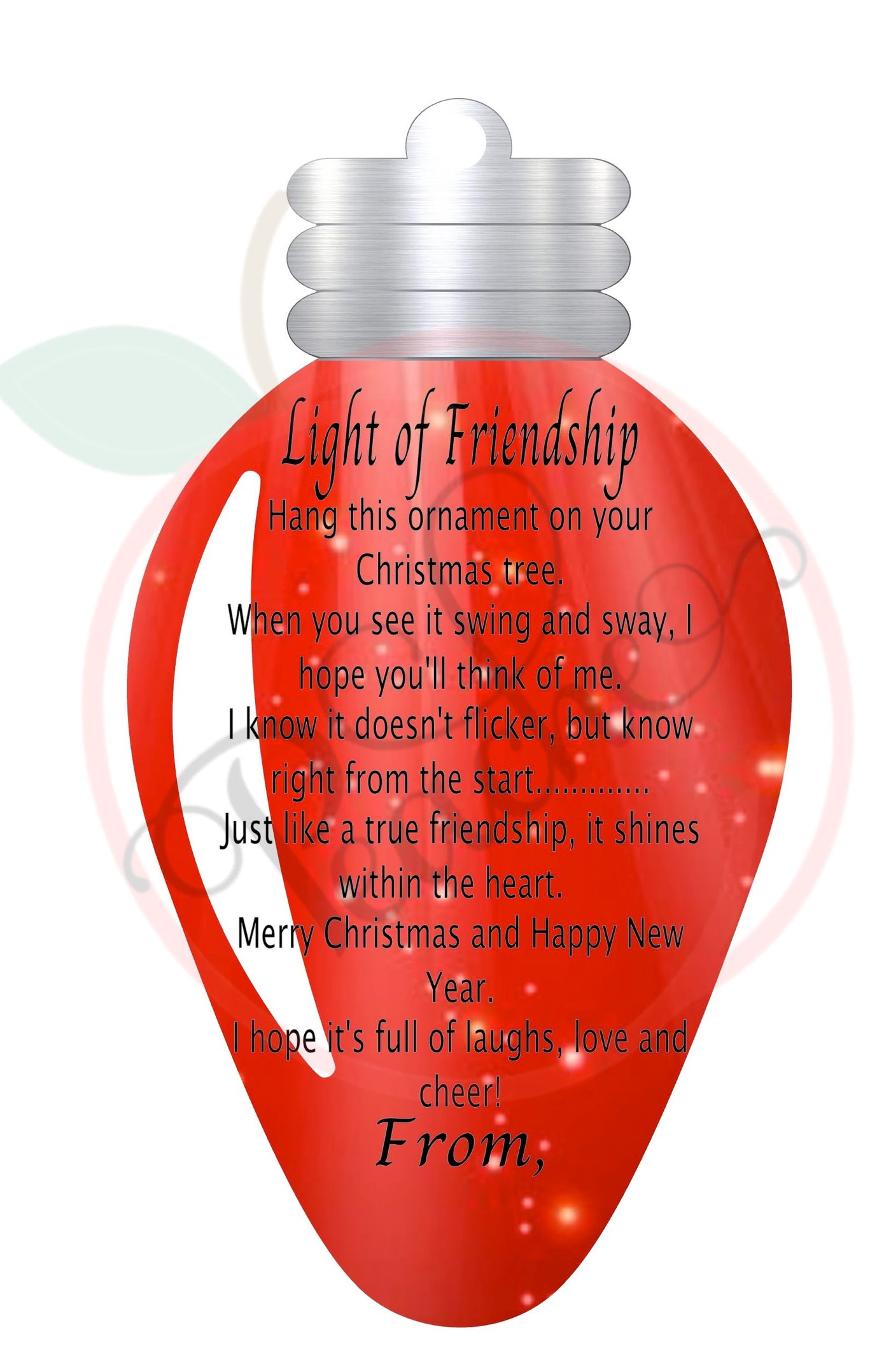 Light Of Friendship Christmas (Gift Tag) (PNG)