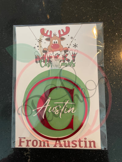 Reindeer Merry Christmas Ornament tag (PNG)