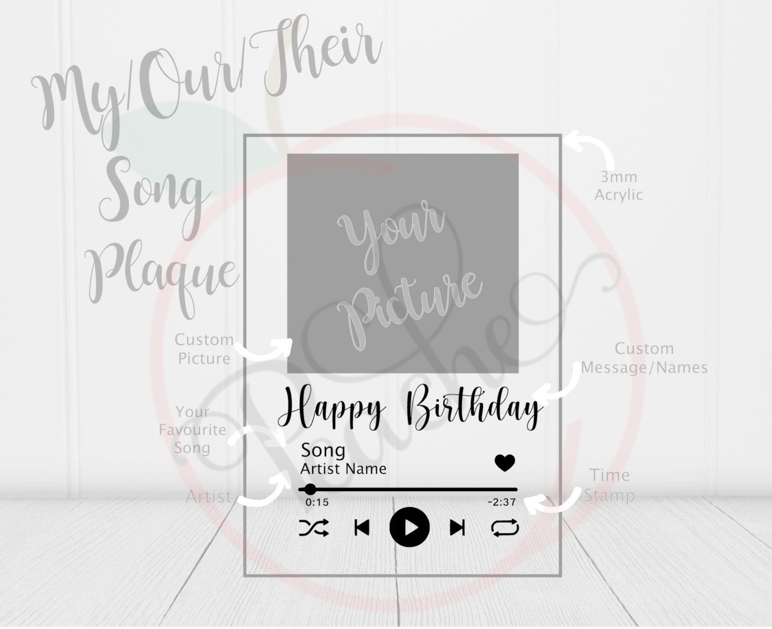 Customizable Photo/Music Plaque